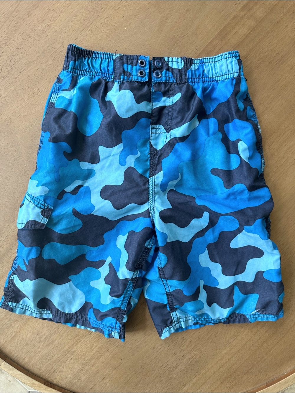 Kanu Surf Boys Blue Camo Swim Trunks, Size 10/12